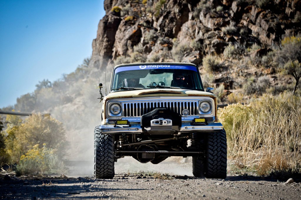 Jeep racing in the desert.